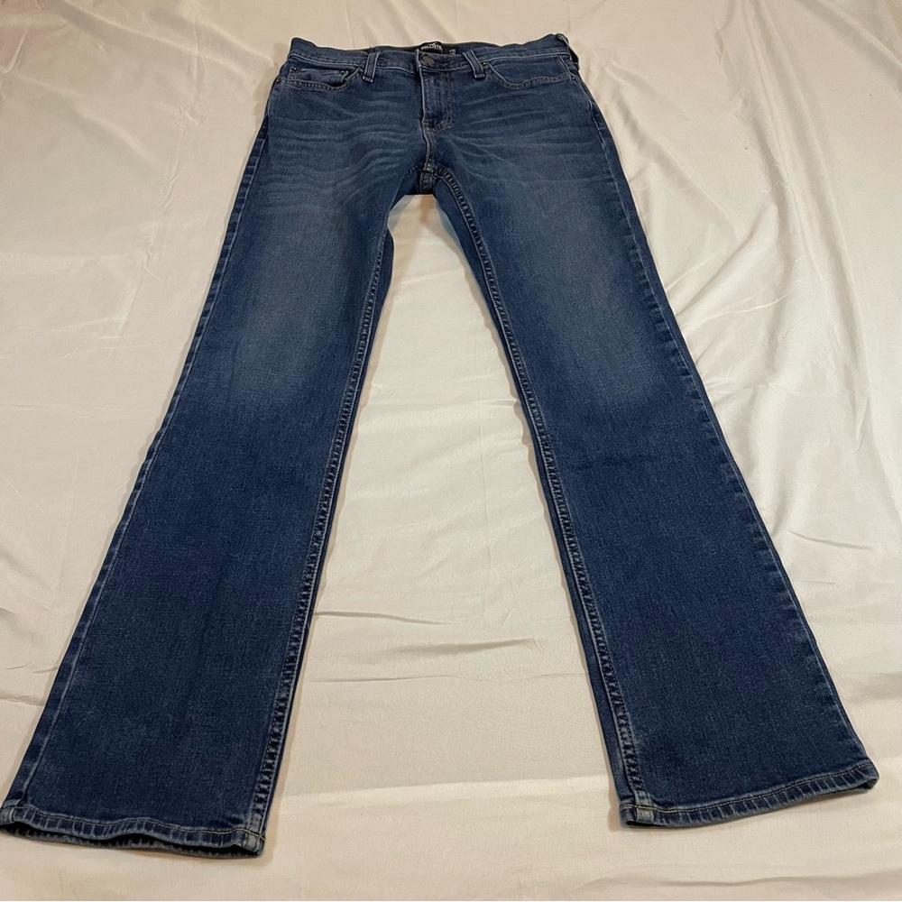Hollister Men's Dark Blue Bootcut Jeans